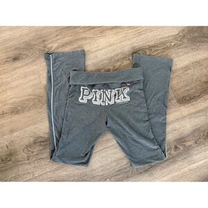 Vintage VS PINK Wide Leg Fold Over Leggings Y2K Gray Deadstock